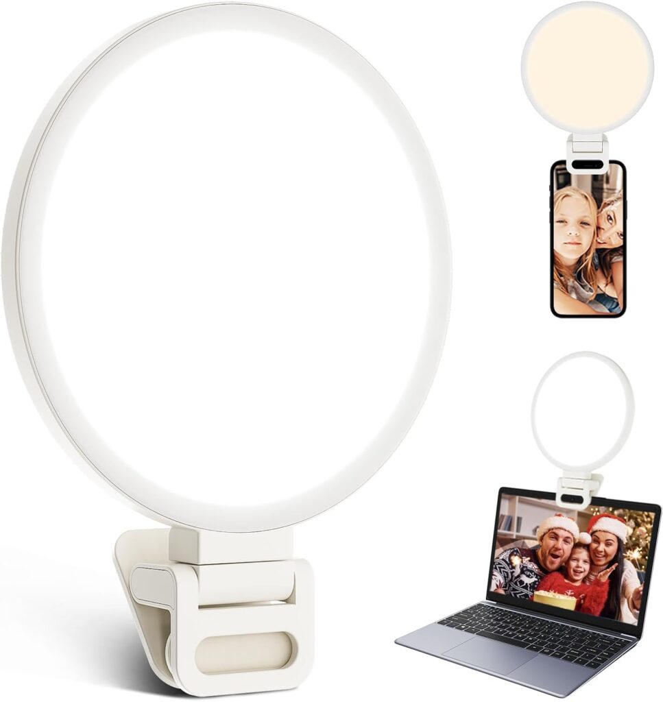 ACMEZING Upgrade Full-Screen Ring Light 60 LED Side Lighting Clip on Light for Phone iPhone Computer Laptop Monitor, Adjustable Light Modes for Live Streaming, Selfie, Video Conference, Zoom Lighting