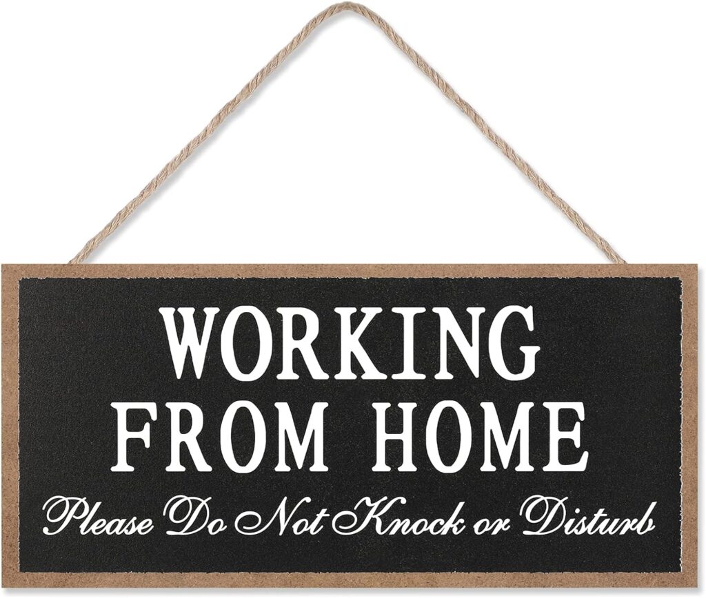 Working from Home Wood Sign Please Do Not Knock or Disturb Hanging Wood Plaque Working from Home Outdoor Decor Wooden Dont Disturb Front Door Sign for Office Clinics Law Firms Commerical Salon Use